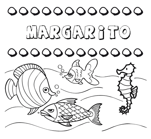 Dibujos de los nombres. Nombre Margarito para pintar, colorear e imprimir