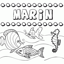 Dibujos de los nombres. Nombre Marín para pintar, colorear e imprimir