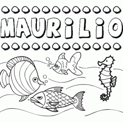 Dibujos de los nombres. Nombre Maurilio para pintar, colorear e imprimir