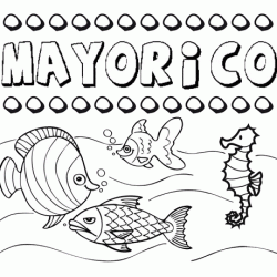 Dibujos de los nombres. Nombre Mayorico para pintar, colorear e imprimir