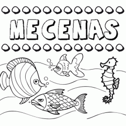 Dibujos de los nombres. Nombre Mecenas para pintar, colorear e imprimir