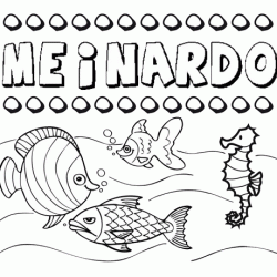 Dibujos de los nombres. Nombre Meinardo para pintar, colorear e imprimir