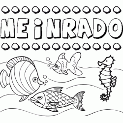 Dibujos de los nombres. Nombre Meinrado para pintar, colorear e imprimir