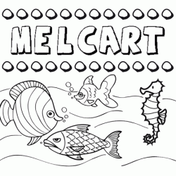 Dibujos de los nombres. Nombre Melcart para pintar, colorear e imprimir