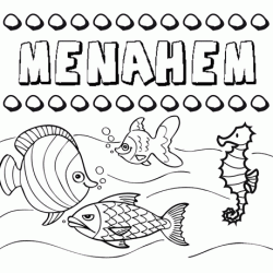 Dibujos de los nombres. Nombre Menahem para pintar, colorear e imprimir