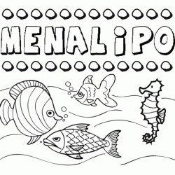 Dibujos de los nombres. Nombre Menalipo para pintar, colorear e imprimir