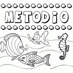 Dibujos de los nombres. Nombre Metodio para pintar, colorear e imprimir