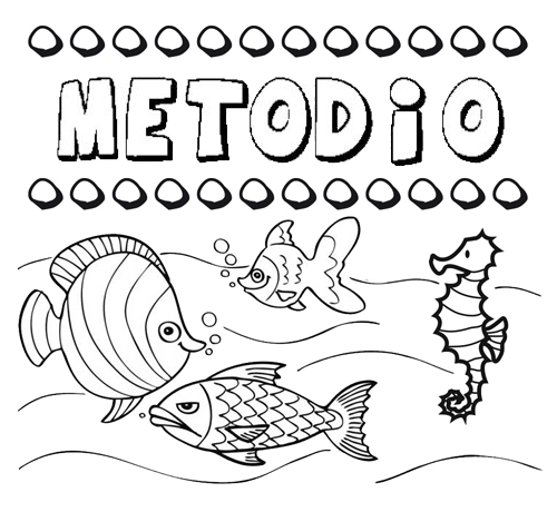 Dibujos de los nombres. Nombre Metodio para pintar, colorear e imprimir