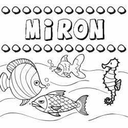 Dibujos de los nombres. Nombre Mirón para pintar, colorear e imprimir