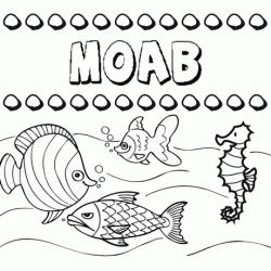 Dibujos de los nombres. Nombre Moab para pintar, colorear e imprimir