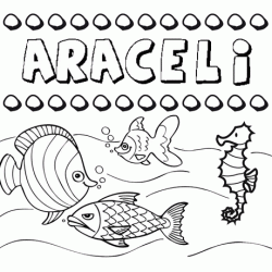 Dibujos de los nombres. Nombre Araceli para pintar, colorear e imprimir