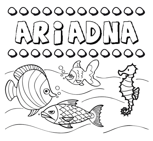 Dibujos de los nombres. Nombre Ariadna para pintar, colorear e imprimir