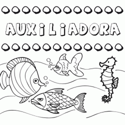 Dibujos de los nombres. Nombre Auxiliadora para pintar, colorear e imprimir
