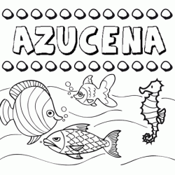 Dibujos de los nombres. Nombre Azucena para pintar, colorear e imprimir