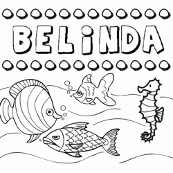 Dibujos de los nombres. Nombre Belinda para pintar, colorear e imprimir