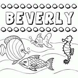 Dibujos de los nombres. Nombre Beverly para pintar, colorear e imprimir