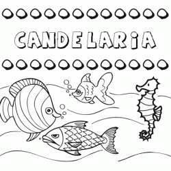 Dibujos de los nombres. Nombre Candelaria para pintar, colorear e imprimir