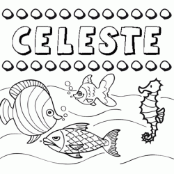 Dibujos de los nombres. Nombre Celeste para pintar, colorear e imprimir