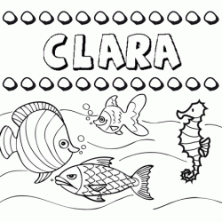 Dibujos de los nombres. Nombre Clara para pintar, colorear e imprimir