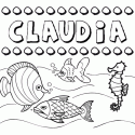 Dibujos de los nombres. Nombre Claudia para pintar, colorear e imprimir