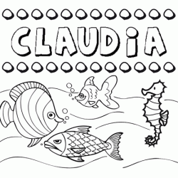 Dibujos de los nombres. Nombre Claudia para pintar, colorear e imprimir