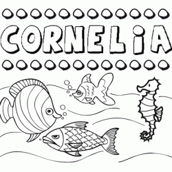 Dibujos de los nombres. Nombre Cornelia para pintar, colorear e imprimir