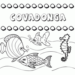 Dibujos de los nombres. Nombre Covadonga para pintar, colorear e imprimir