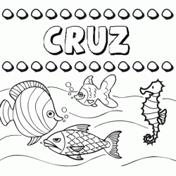 Dibujos de los nombres. Nombre Cruz para pintar, colorear e imprimir