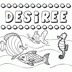 Dibujos de los nombres. Nombre Desirée para pintar, colorear e imprimir