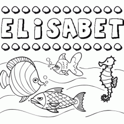 Dibujos de los nombres. Nombre Elisabet para pintar, colorear e imprimir