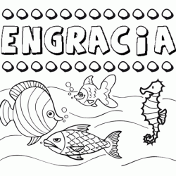 Dibujos de los nombres. Nombre Engracia para pintar, colorear e imprimir