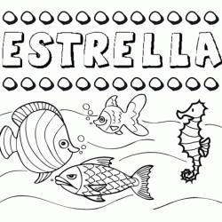 Dibujos de los nombres. Nombre Estrella para pintar, colorear e imprimir