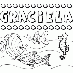 Dibujos de los nombres. Nombre Graciela para pintar, colorear e imprimir