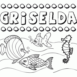Dibujos de los nombres. Nombre Griselda para pintar, colorear e imprimir