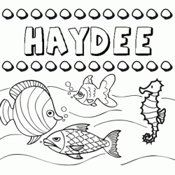 Dibujos de los nombres. Nombre Haydée para pintar, colorear e imprimir