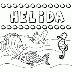 Dibujos de los nombres. Nombre Hélida para pintar, colorear e imprimir