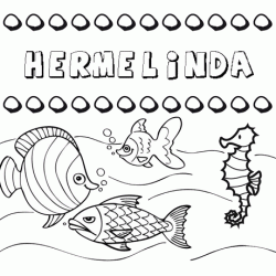 Dibujos de los nombres. Nombre Hermelinda para pintar, colorear e imprimir