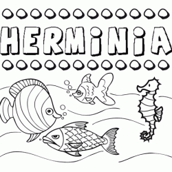 Dibujos de los nombres. Nombre Herminia para pintar, colorear e imprimir