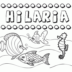 Dibujos de los nombres. Nombre Hilaria para pintar, colorear e imprimir