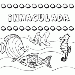 Dibujos de los nombres. Nombre Inmaculada para pintar, colorear e imprimir