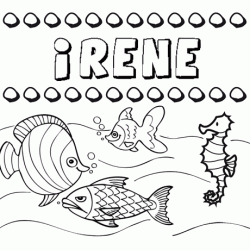 Dibujos de los nombres. Nombre Irene para pintar, colorear e imprimir