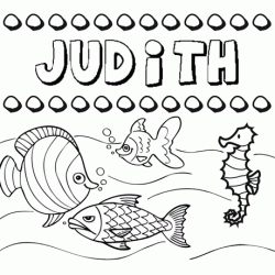 Dibujos de los nombres. Nombre Judith para pintar, colorear e imprimir