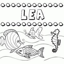 Dibujos de los nombres. Nombre Lea para pintar, colorear e imprimir