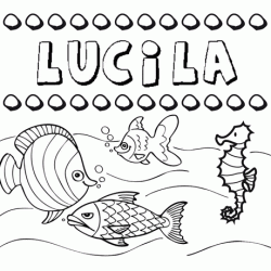 Dibujos de los nombres. Nombre Lucila para pintar, colorear e imprimir