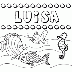 Dibujos de los nombres. Nombre Luisa para pintar, colorear e imprimir
