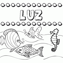 Dibujos de los nombres. Nombre Luz para pintar, colorear e imprimir