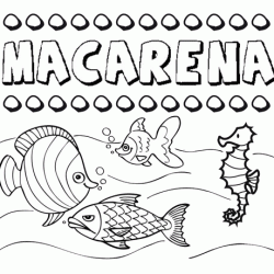 Dibujos de los nombres. Nombre Macarena para pintar, colorear e imprimir