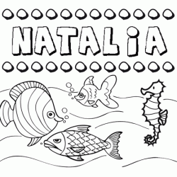 Dibujos de los nombres. Nombre Natalia para pintar, colorear e imprimir