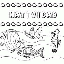 Dibujos de los nombres. Nombre Natividad para pintar, colorear e imprimir