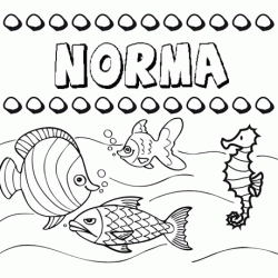 Dibujos de los nombres. Nombre Norma para pintar, colorear e imprimir